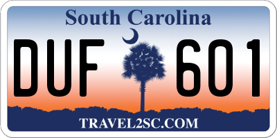 SC license plate DUF601