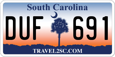 SC license plate DUF691