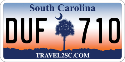 SC license plate DUF710