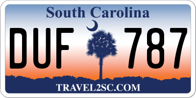 SC license plate DUF787
