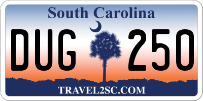 SC license plate DUG250