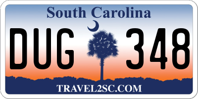 SC license plate DUG348