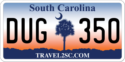 SC license plate DUG350