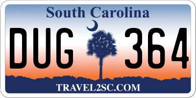 SC license plate DUG364
