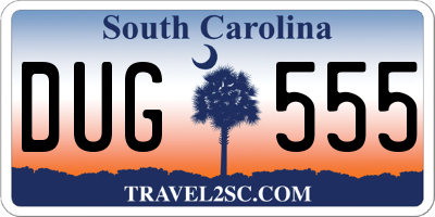 SC license plate DUG555