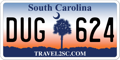 SC license plate DUG624
