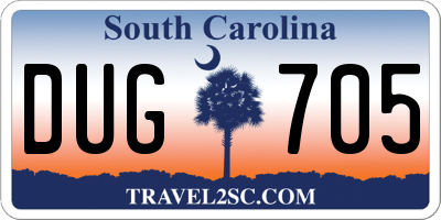 SC license plate DUG705