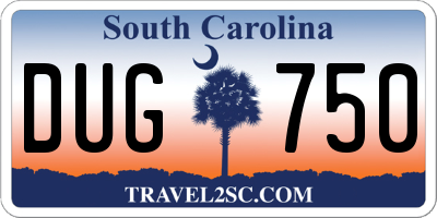 SC license plate DUG750
