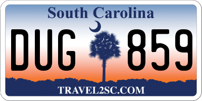 SC license plate DUG859