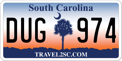 SC license plate DUG974