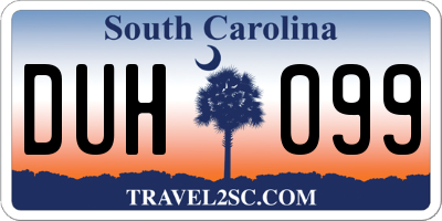 SC license plate DUH099