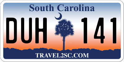 SC license plate DUH141