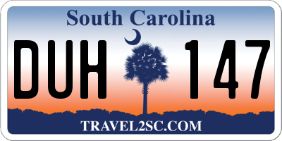 SC license plate DUH147