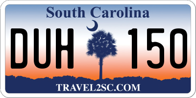 SC license plate DUH150