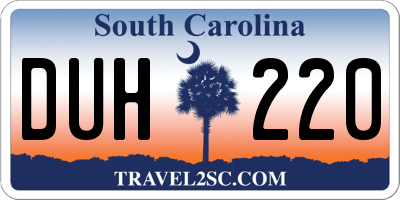 SC license plate DUH220