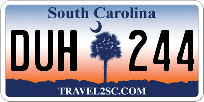 SC license plate DUH244