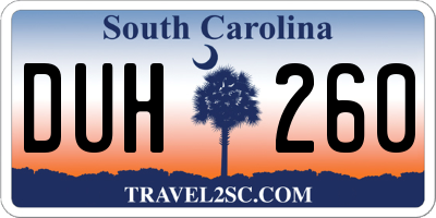 SC license plate DUH260