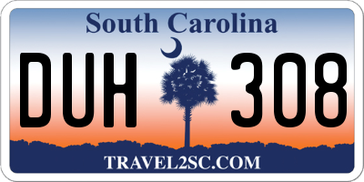 SC license plate DUH308