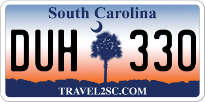 SC license plate DUH330