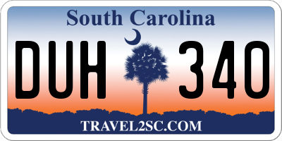 SC license plate DUH340