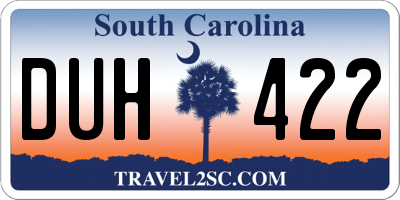 SC license plate DUH422