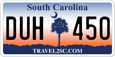 SC license plate DUH450