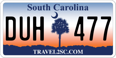 SC license plate DUH477