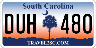 SC license plate DUH480