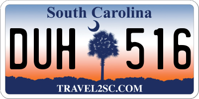 SC license plate DUH516