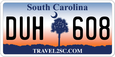 SC license plate DUH608