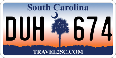 SC license plate DUH674