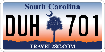 SC license plate DUH701