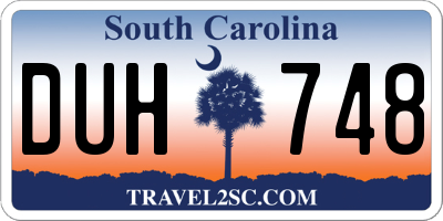 SC license plate DUH748