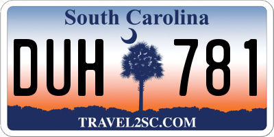 SC license plate DUH781