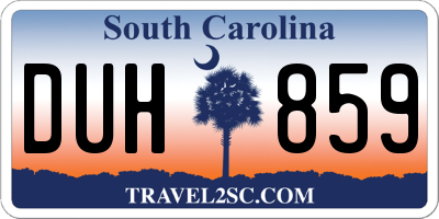 SC license plate DUH859