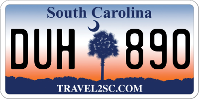 SC license plate DUH890