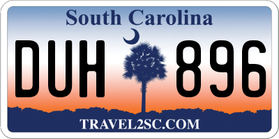 SC license plate DUH896