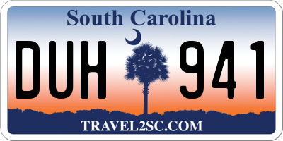 SC license plate DUH941