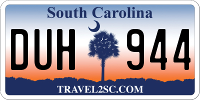 SC license plate DUH944