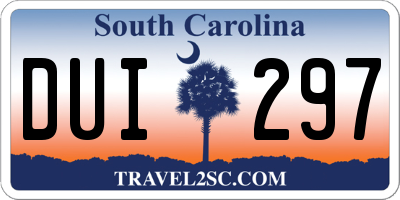 SC license plate DUI297