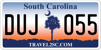 SC license plate DUJ055