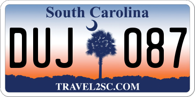 SC license plate DUJ087