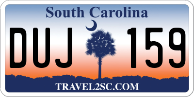 SC license plate DUJ159