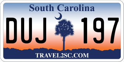 SC license plate DUJ197