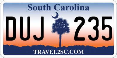 SC license plate DUJ235