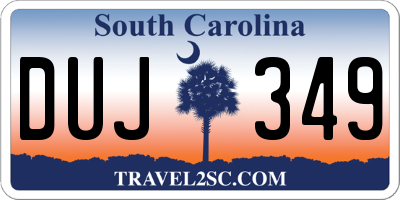 SC license plate DUJ349