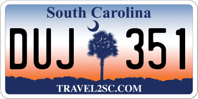 SC license plate DUJ351