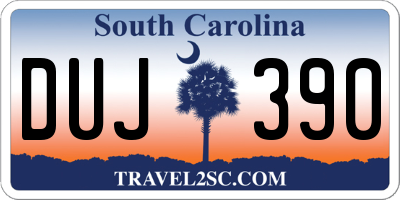 SC license plate DUJ390