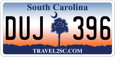 SC license plate DUJ396