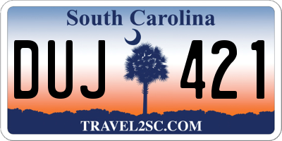 SC license plate DUJ421